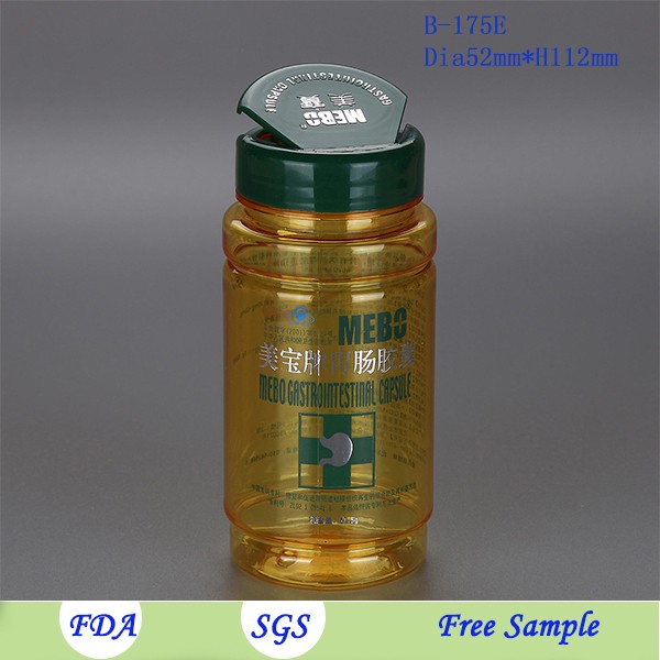 175毫升出售维生素药瓶，绿色塑料竹制胶囊容器