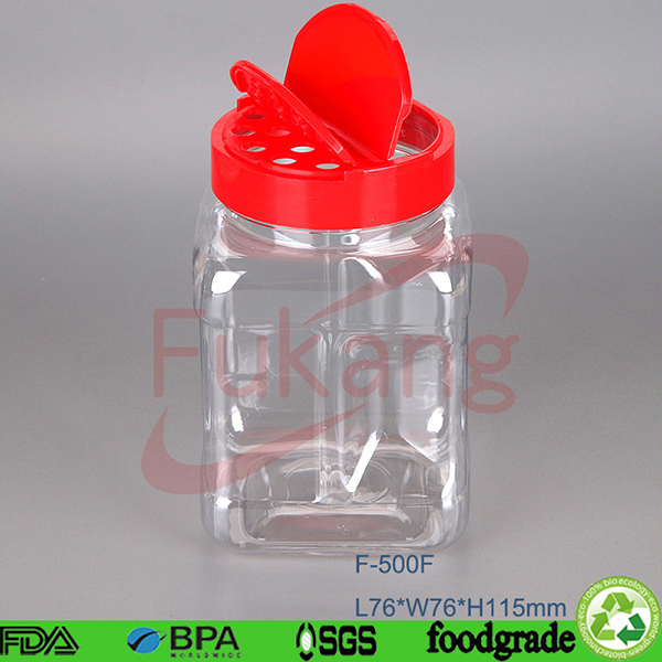 批发1100ml食品级透明宠物塑料调味瓶，带蝴蝶帽，用于香料胡椒粉批发中国制造