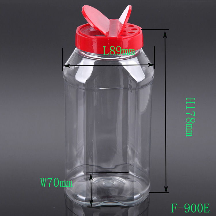 批发500ml PET塑料调味罐/容器食品级