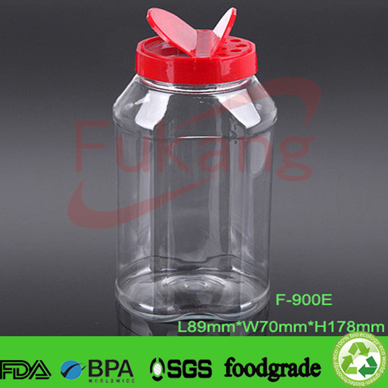 100〜1100cc翻盖和筛盖塑料调味瓶，带厨房，用于塑料调味罐